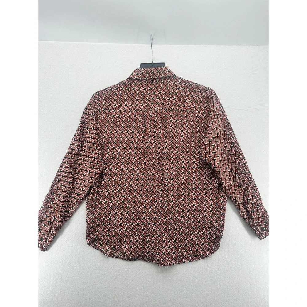 EXPRESS Brown Black Button Down Long Sleeve Shirt‎ Size XS Multicolor